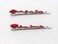 Faship A Pair Of Red Premium Rhinestone Crystal Floral Hair Clips 2 Pcs Pins - Red