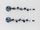 Faship A Pair Of Navy Blue Premium Rhinestone Crystal Floral Hair Clips 2 Pcs Pins - Navy Blue