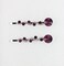 Faship A Pair Of Purple Premium Rhinestone Crystal Floral Hair Clips 2 Pcs Pins - Purple