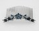 Faship Gorgeous Navy Blue Rhinestone Crystal Floral Hair Comb