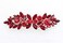Faship Gorgeous Red Rhinestone Crystal Floral Hair Barrette Clip