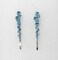 Faship A Pair Of Aqua Premium Rhinestone Crystal Floral Hair Clips Pins 2 Pcs
