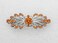 Faship Gorgeous Orange Rhinestone Crystal Small Floral Hair Barrette Clip