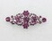 Faship Purple Rhinestone Crystal Floral Double Hearts Hair Barrette Clip