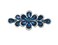 Faship Gorgeous Navy Blue Rhinestone Crystal Floral Hair Barrette Clip