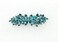 Faship Gorgeous Teal Rhinestone Crystal Floral Hair Barrette Clip