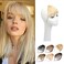 Bangs Hair Clip in Bangs,Fake Bangs Clip on Bangs Human Hair,Faux Blonde Bangs Clip in Hair Extensions,Wispy Bangs Hair Clip Fringe With Temples Hairpieces Curved Bangs for Daily Wear
