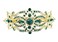 Faship Gorgeous Green Crystal Floral Big Hair Barrette