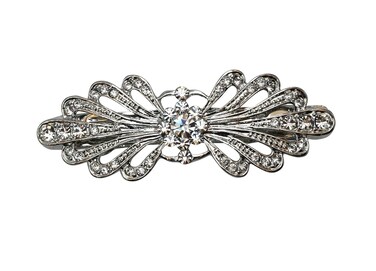 Faship Gorgeous Clear Rhinestone Crystal Small Floral Hair Barrette Clip