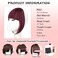 Clip on Faux Bangs - Easy to Use Fringe Hairpiece for Women with Temples - Thick Bangs for Daily Wear (Wine Red)