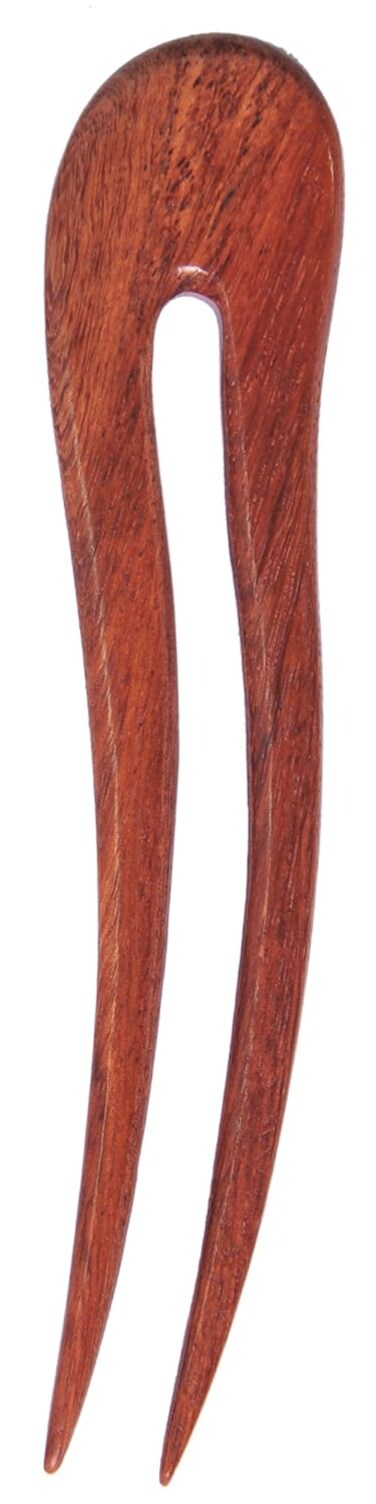 Marycrafts Wooden Rosy Wavy Hair Pin, Hair Fork, Hair Stick, Hair Accessory Handmade 5.12" (1 Piece)