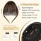 Bangs Hair Clip in Bangs,100% Human Hair Fake Bangs Clip on Bangs Brown,Faux Bangs Clip in Hair Extensions,Wispy Bangs Hair Clip Fringe With Temples Hairpieces Curved Bangs for Daily Wear