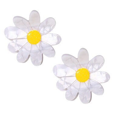 Flower Claw Clip Acrylic Daisy Sunflower Claw Hair Clip for Women Hair Jaw Grip Strong Holder for Thick Thin Hair (Daisy)