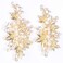 Wedding Hair Clips (2 Pcs) - Rhinestone Pearl Hair Accessories for Bridal Women (Gold)