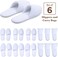 Spa Slippers, Disposable Slippers for Guests Bulk of 6 Pairs - Non-Slip Closed-Toe Premium White Spa Slippers Bulk with Travel Bags - Coral Fleece Hotel Slippers for Women and Men