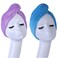YYXR Microfiber Hair Turban Towel Wrap - Super Absorbent Drastically Reduce Hair Drying Time(2 pack puple &amp; blue))