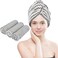 VIVOTE Microfiber Hair Towel Wrap Anti Frizz Hair Turban Hair Drying Towel for Women Wet Hair Absorbent Hair Towel Wrap Head Wrap After Shower 10 x 25.5Inch 3Pack Gray