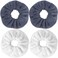 IVARYSS Super Towel Scrunchies for Drying Hair, Absorbent and Soft Microfiber for Frizz Free, Large Thick Ponytail Holder Wet Hair Accessories for Women and Girls, 4 PCS (White Grey)