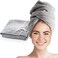 SUTERA - Silverthread Microfiber Hair Towel Wrap for Women Wet Styling Accessories Drying Super Absorbent Quick Dry Turban Curly, Long, Thick 1 Pack