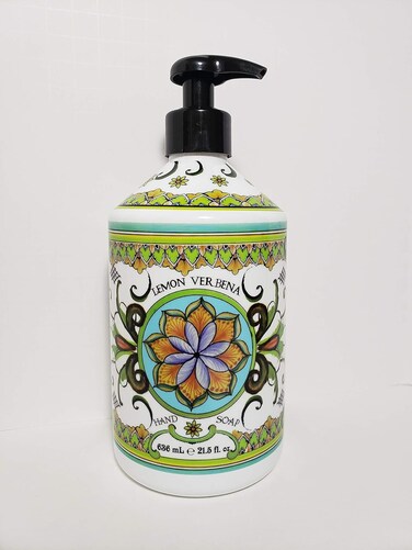 Lemon Verbena Hand Soap - Perfect Kitchen Decor Soap - Organic Liquid Hand Soap with Italian Soap Dispenser - Bathroom or Kitchen 21.5 Fl. Oz