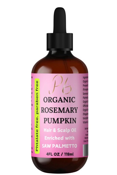 Organic Rosemary Hair Oil &ndash; Rosemary &amp; Pumpkin Seed Oil for Hair &amp; Scalp &ndash; With Saw Palmetto, Mint &amp; Vitamin E &ndash; Deep Conditioning &amp; Nourishing &ndash; 4 fl oz