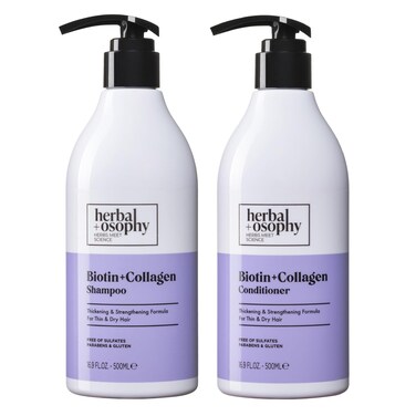 Biotin &amp; Collagen Shampoo &amp; Conditioner Set, Hair Growth Thickening, Repair Dry, Damaged Hair Set, Infused with Vitamin B7 &amp; Argan Oil, Sulfate, Parabens and Gluten Free, 2 x 16.9 Fl Oz