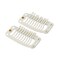 SWACC 100 Pcs U Shape Metailic Snap Clips ins for Hair Extension Hairpiece DIY Snap-Comb Wig Clips with Rubber (White Beige, 9-Teeth 6 Holes)