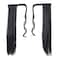 SWACC Women Long Straight/Curly Wavy Wrap Around Ponytail Extension Synthetic Hair Piece Clip in Hair extensions (Straight, 1B#-Off Black)