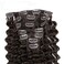 Curly Clip in Hair Extensions Real Human Hair Natural Brown Kinky Curly Clip Ins #2 Dark Brown Curly Hair Extensions 80g 7pcs/set (18 Inch)