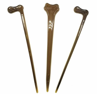 Good Hair Days&reg; 5 1/4 Inch Club &amp; Tee Shell Hair Sticks for Women and Girls Updo Chignon French Hair Bun (Set of 3) - Made in USA