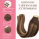 GOO GOO Tape in Hair Extensions Human Hair, 4/27/4 Balayage Chocolate Brown to Caramel Blonde, 14inch 50g 20pcs, Thick Ends Straight Seamless Tape in, Invisible Tape in Hair Extensions Human Hair