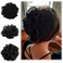 Large Chiffon Claw Clip Hair Bow   Large Size Black Fabric Ribbon Flower Rose   Claw Jaw Clamps Clips Accessories for Women &amp; Girls Thick or Fine Hair
