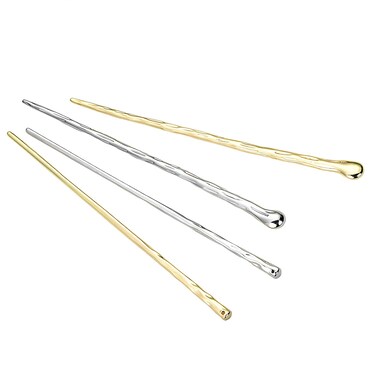 4pcs Metal Hair Sticks Hair Bun Chopsticks Hair Pins Simple Sturdy Alloy Sticks for Women Long/Thick/Curly Hair, Silver&amp;Gold