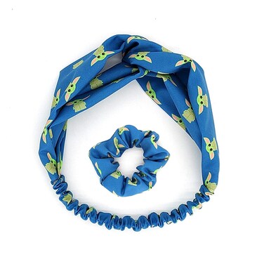 Cute Baby Yoda Headbands Hair Scrunchies for Women Non Slip Stretchy Breathable Hair Bands Criss Cross Head Wrap Elastic Hair Tie Ropes Hair Accessories