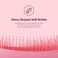 No Tangle Hair Brush for Wet or Dry, Wave-Shaped Detangler to Reduce Breakage, Lightweight Travel Hairbrush for Wavy, Thin, Long and Short Hair, Pink