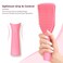 No Tangle Hair Brush for Wet or Dry, Wave-Shaped Detangler to Reduce Breakage, Lightweight Travel Hairbrush for Wavy, Thin, Long and Short Hair, Pink