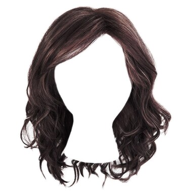 GABOR Fancy Chic Mid-Lenth Layered Tousled Bob Wig by Hairuwear, Average Cap - Dark Brown