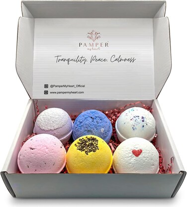 Luxury Spa Aromatherapy Bath Bombs   Handmade in The USA with Natural Ingredients &amp; Essential Oils   Moisturizing &amp; Relaxing Bath, Gift Sets for Women &amp; Men   6 Pack x 6oz