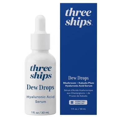 Three Ships Dew Drops Hyaluronic Acid And Vitamin C Serum - Vegan Facial Serum Brightens And Plumps Skin - Intensive Natural Face Serum for All Skin Types- As Seen on Dragon&rsquo;s Den, 01 Fl Oz