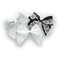 My Lello Medium 4" Girls Hair-Bow Barrette Satin &amp; Lace Mixed Variety 3 Pack Gray/Black/White