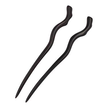 REAL SIC - Sandalwood Hair Sticks for Women - Set of 2 - Sustainable Retro Boho Fashion Chopsticks/Wood Hair Pins for Long Hair (Hike)
