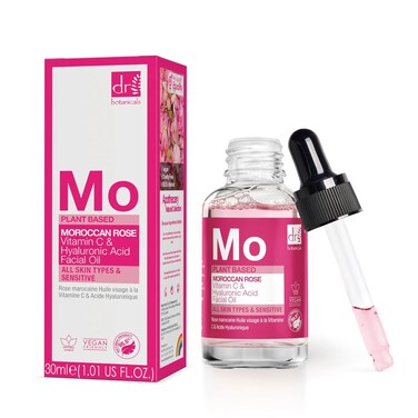 Dr Botanicals Vegan Moroccan Rose Superfood Facial Oil with Vitamins, and Essential OIls - Natural Best Anti-ageing repairing Treatment for All skins - Instant Results - Made in UK - 30ml