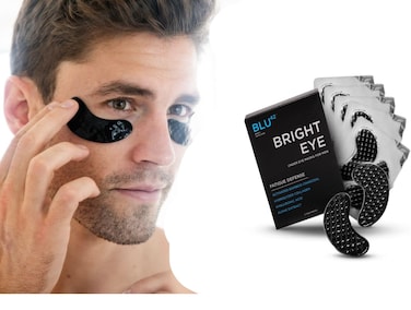 Mens Activated Charcoal Eye Patches, Anti-Wrinkle, Energizing Eye Masks, Eliminates Wrinkles, Puffiness, &amp; Dark Circles (Pack of 5 Treatments)
