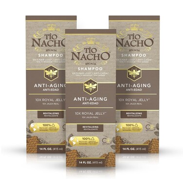Tio Nacho Anti-Aging, Revitalizing Shampoo with Royal Jelly - Age-Defying Shampoo for Aging Hair, Defy Damage and Revitalize with Natural Ingredients for Stronger, Healthier Hair, 14 Oz (Pack of 3)