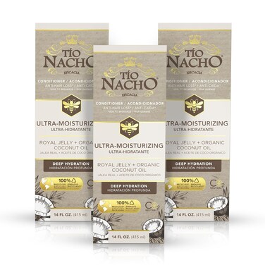 Tio Nacho Ultra Hydration Coconut Oil Conditioner: Anti-Hair Loss, Deep Nourishment, UV Protection, Frizz Control with Organic Coconut Oil &amp; Royal Jelly - 14 Oz (Pack of 3)