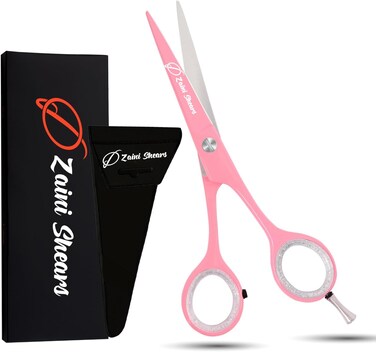 Hair Cutting Scissors Extremely Sharp Right-Hand Razor Edge - 5.5&rdquo; Overall Length,Made of 420c Japanese Stainless Steel Salon Scissors Professional Barber Haircut Scissors (pink, 5.5'')