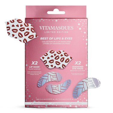 Vitamasques Under Eye Patches &amp; Lip Mask Sheets, Best of Eyes &amp; Lips Set - Eye Patches for Puffy Eyes - Under Eye Masks for Dark Circles and Puffiness