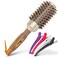 Fagaci Professional Round Brush with Natural Boar Bristle for Blow Drying, Nano Technology Ceramic + Ionic for Voluminous Healthy Hair Styling   Includes 4 Styling Clips