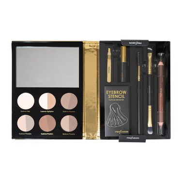 Profusion Cosmetics Brows Complete Brow Kit, Blendable Powders for Stunning Eye Makeup, Includes Eyebrow Wax, Pencil, Highlighter, Brush and Tweezer