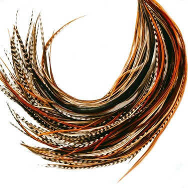21 Natural Color Hair Feathers - 9&rdquo;- 14&rdquo; Long - Feathers for Hair Extension - DIY Kit - Eye-Catching Design - 20 Micro-link Beads - 100% Real Rooster Feathers - Professional Color Hair Feathers